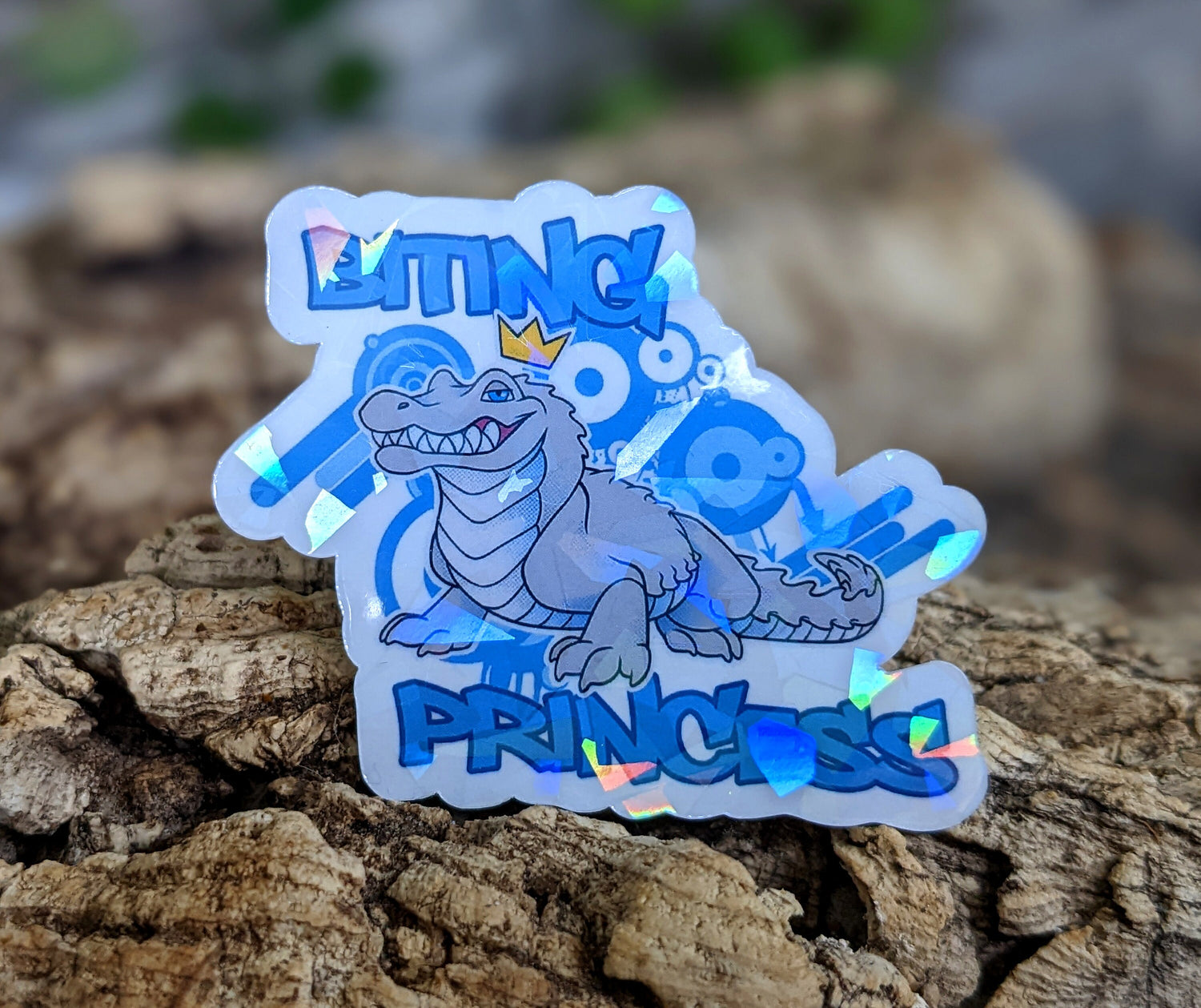 Biting Princess Crocodile Vinyl Sticker
